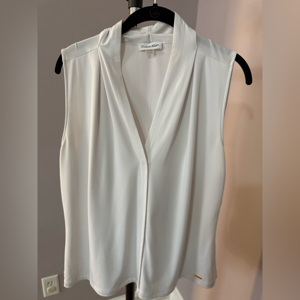 Calvin Klein Cream V-Neck Top
